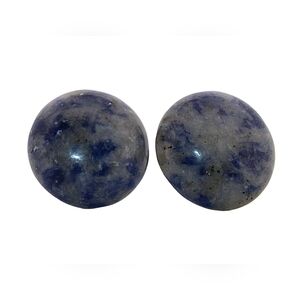 12mm Round Blue Spot Jasper Silver Stud Earrings 12RSSE6